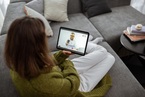girl getting telehealth consultation