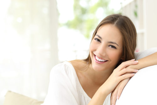 A women smiling